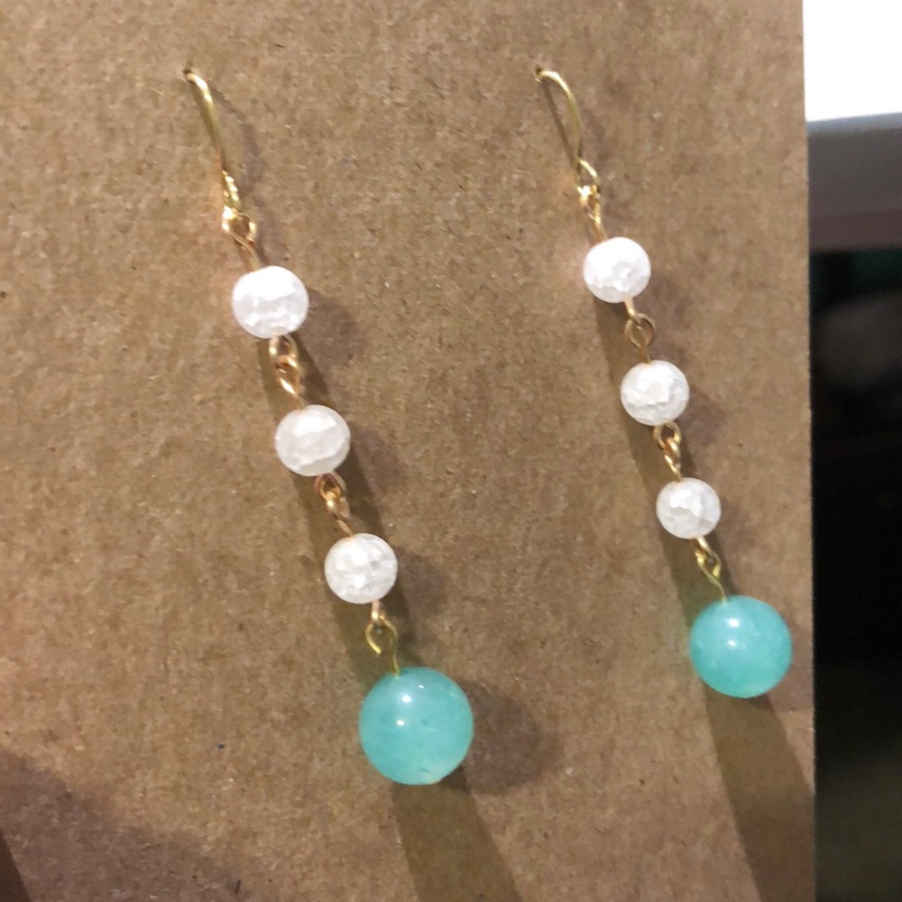 Handmade semi-precious stone drop earrings